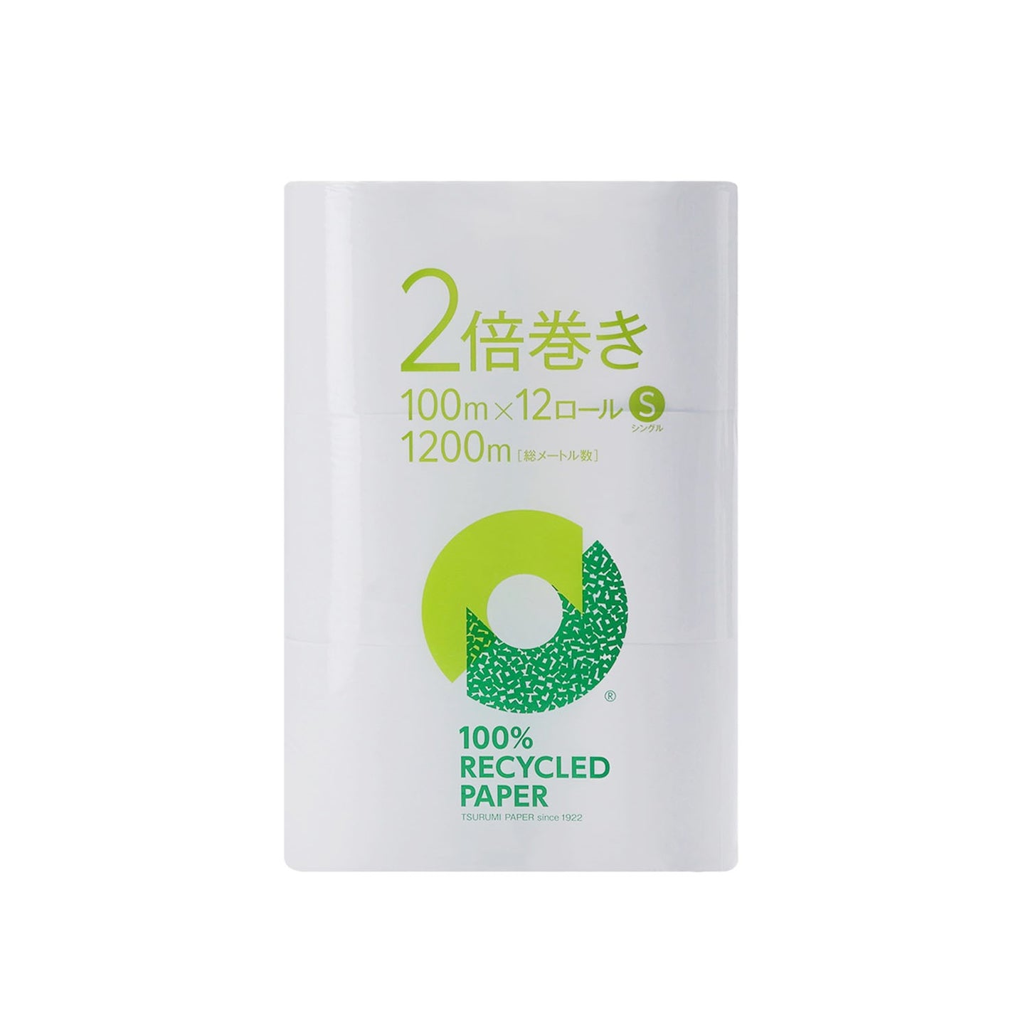 トイレットペーパー 2倍巻き シングル 12ロール×6パック 無香料 100m 再生紙100%
