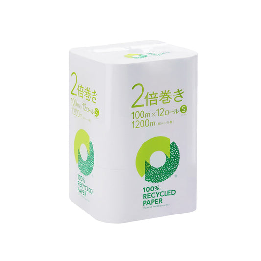 トイレットペーパー 2倍巻き シングル 12ロール×6パック 無香料 100m 再生紙100%